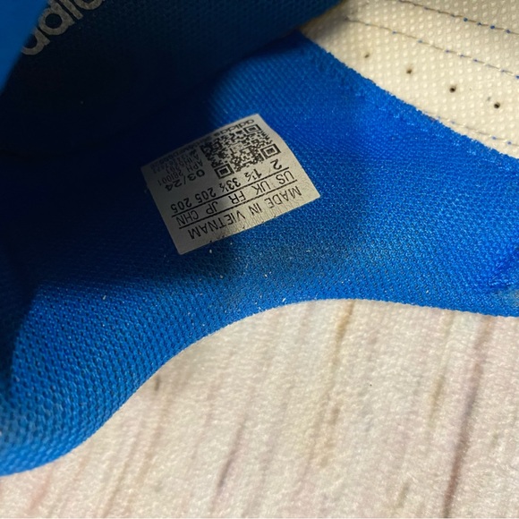 Adidas Break Start Big Kids Size 2 Sneakers Shoes Blue Bird Boys Velcro Straps - Picture 6 of 11